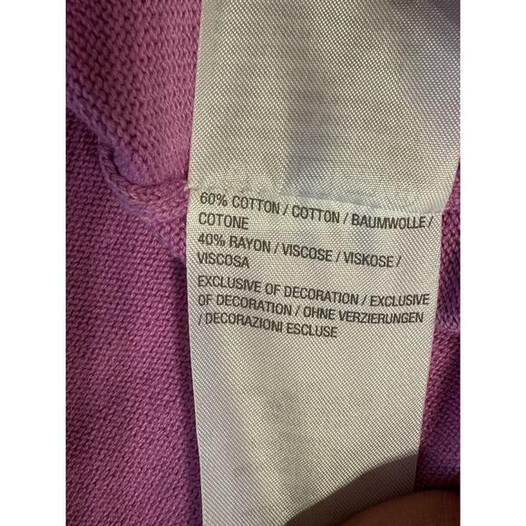 QVC Isaac Mizrahi Live! Floral Embroidered Cardigan Color Orchid Size M NWT - Picture 8 of 10